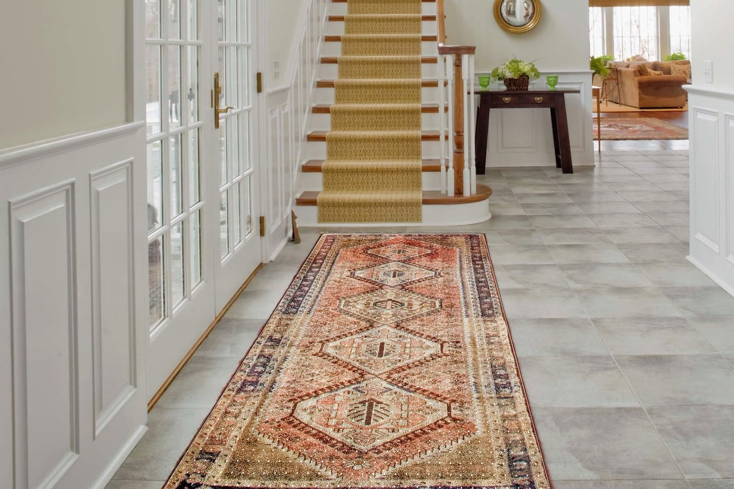ExactMade - Clear Carpet Runner, USA Made, Safe, 24 x 36 Inch, 2mm Thick Cleated Vinyl, Clear Floor Runner Roll for Carpet Protection, Plastic Area Rug for Doorway Floor