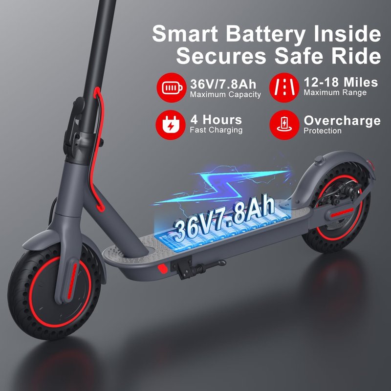 Electric Scooter for Adults - 500W Power, 18MPH Speed, 12-18 Miles Range | Foldable, Dual Braking, Smart APP, 264 lbs Capacity