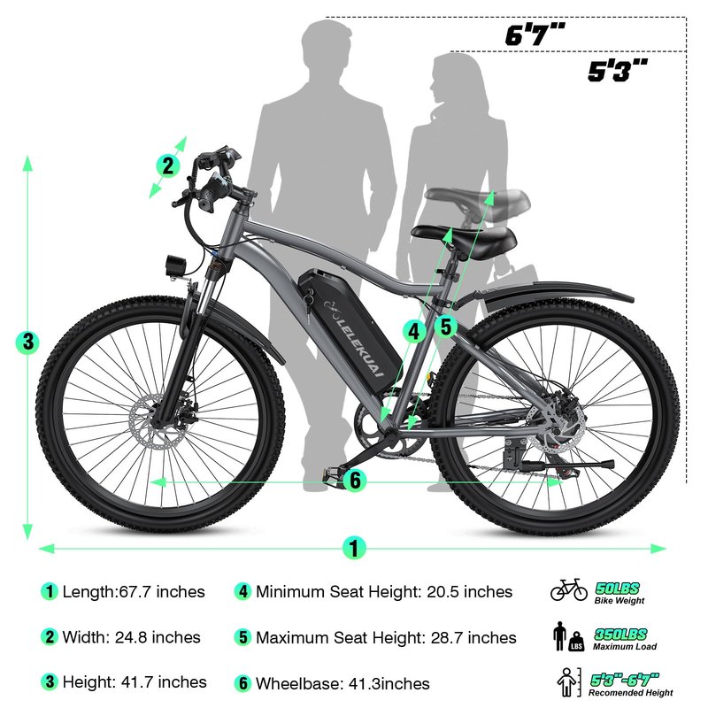 Electric Bike for Adults, 26" Commuter Ebikes with 7-Speed Gears, 25MPH Lightweight E Bike, 720W Peak Motor, 375Wh Removable Battery, 50 Miles Range, Electric Mountain Bicycle for All Terrain (Gray)