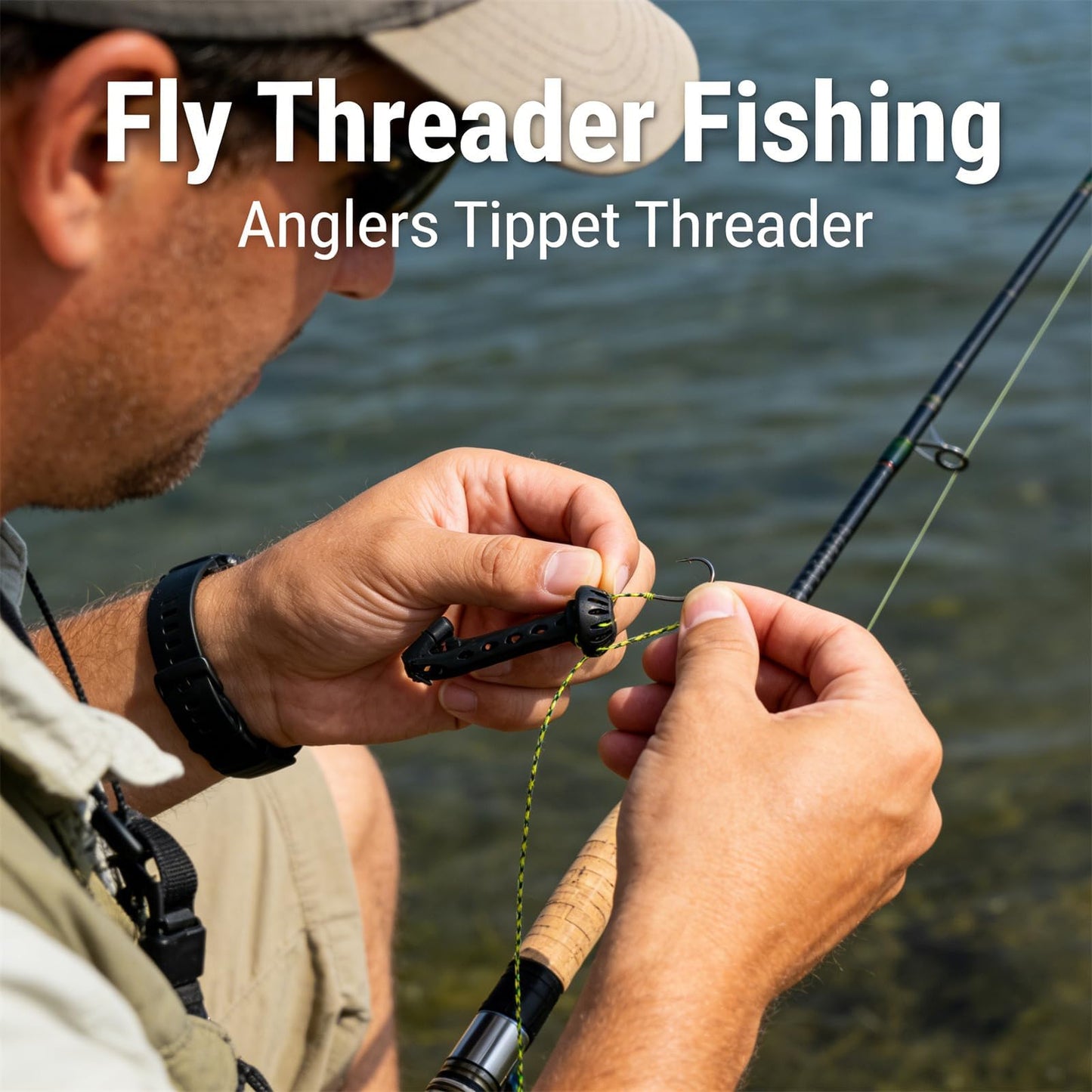 Fly Roost Magnetic Fly Threader, Flys Threader Fishing Anglers Tippet Threaders, Universal Knot Helper Knot Assist for Threading Hooks, Fish Accessory to Easily Rig Small Flies Tippet on Water (2pcs)