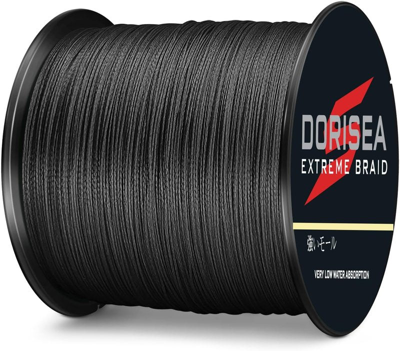 Extreme Braid 100% PE Black Braided Fishing Line - Zero Stretch, 109 Yards to 2187 Yards, 6-550 lb Test
