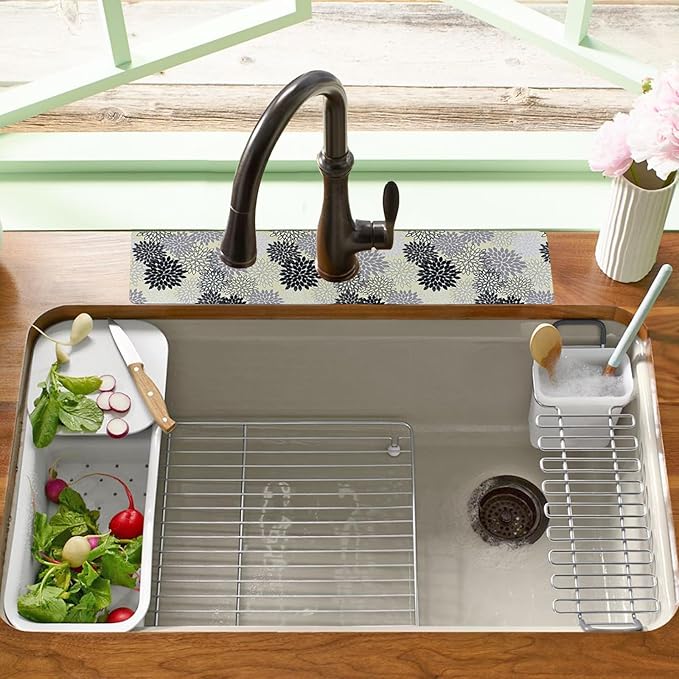 Sink Faucet Absorbing Mat, 2 Pack Drying Mat Around Faucet Sink Splash Guard