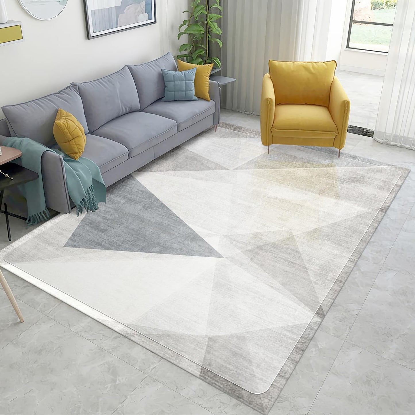 Vicwe Area Mat for Hard Floor, 3'×5' Clear Area Rug for Home, PVC Non-Slip Floor Protector for Dining Room, Large Anti-Scratch Floor Mats for Laundry Room, Kitchen, Bedroom