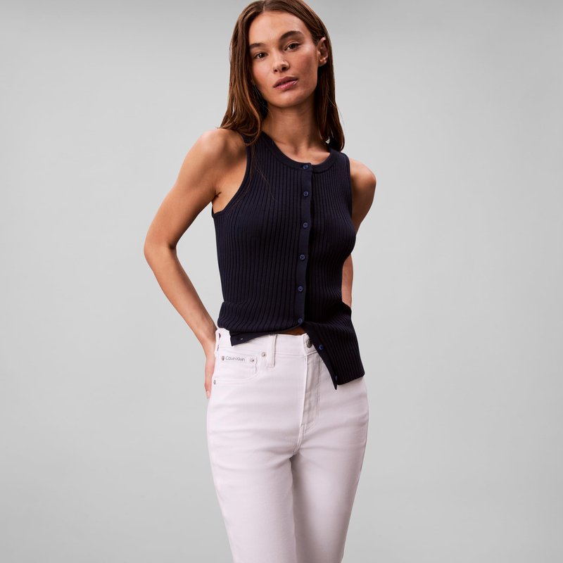 Calvin Klein Women's High Rise Skinny Fit Jeans Optic White