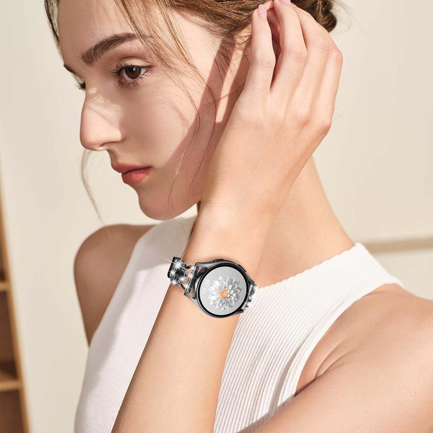 Slim Metal Bands for Samsung Galaxy Watch 7 Band 40mm 44mm,Galaxy Watch 6 5 4 FE Band/5 Pro/6 4 Classic/Active 2,20mm Milanese Magnetic Strap Dressy Wristband for Samsung Watch Bands for Women