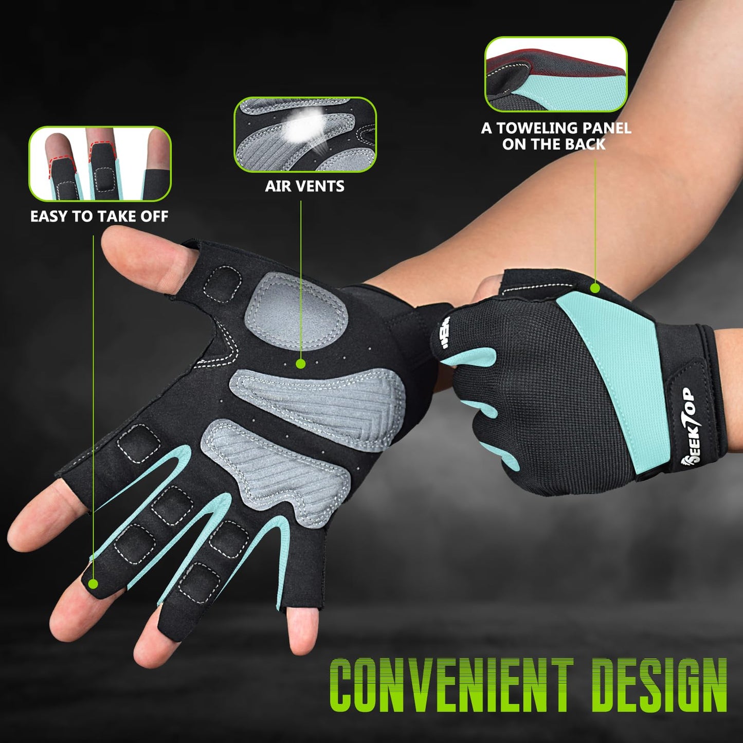 Seektop Workout Gloves for Men and Women, Weight Lifting Gloves with Full Protection, Excellent Grip, Gym, Breathable Exercise Gloves for Weightlifting, Fitness, Training