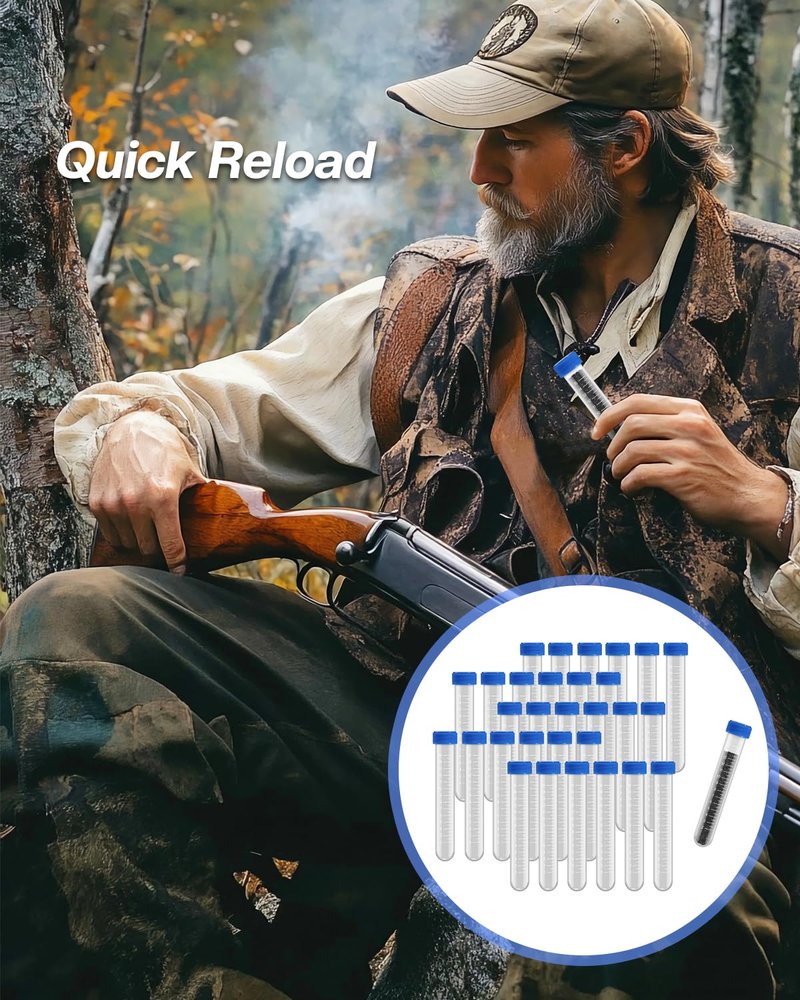THOBEYA 30 Pcs Muzzleloader Accessories Kit, Charge Tubes Black Powder Accessories for Precision Quick Reloads, Traditions Black Powder Measure Storage Box