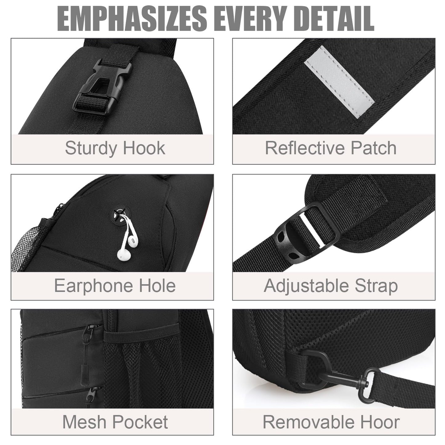 Crossbody Bags for Women Men Trendy Sling Bag Bakpack Casual Chest Bag with Convertible Shoulder Strap