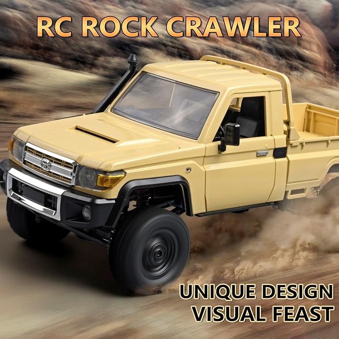 MN-82 1/12 Scale RC Rock Crawler Truck 4x4 Off-Road Remote Control Car with 2.4GHz Remote &amp Dual 1200mAh Batteries - Ideal Gift for Birthday/Christmas/Halloween (Ages 8+)