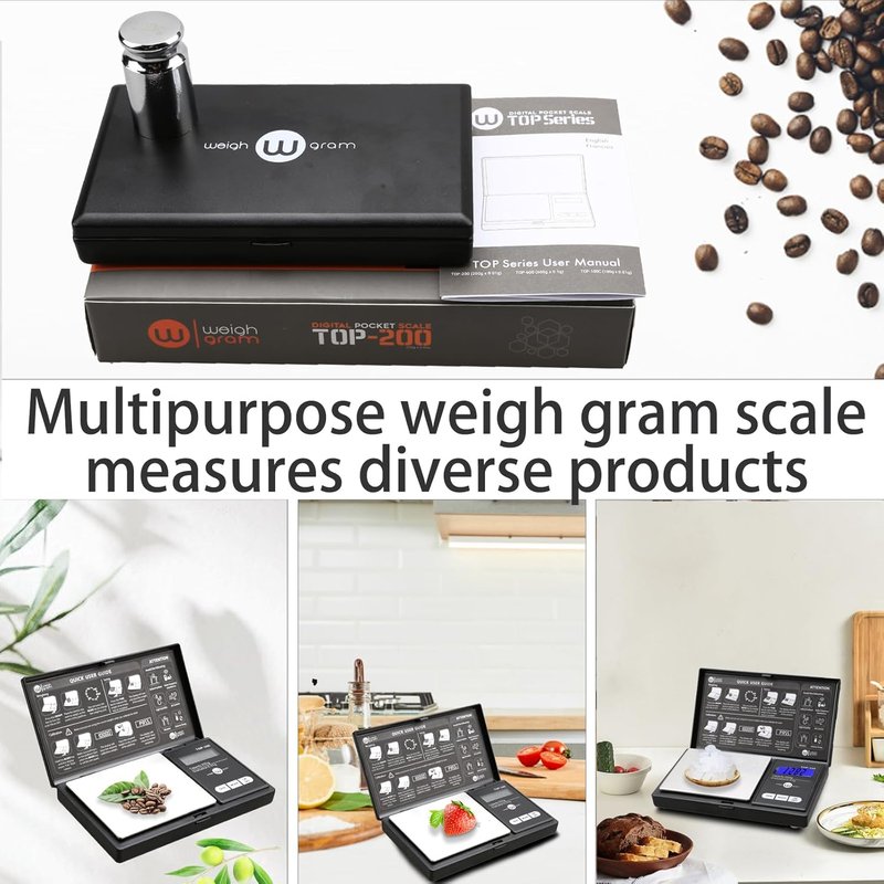 Digital Pocket Gram Scale - 200g Capacity, 0.01g Accuracy | Compact Mini Food & Jewelry Scale with Calibration Weight