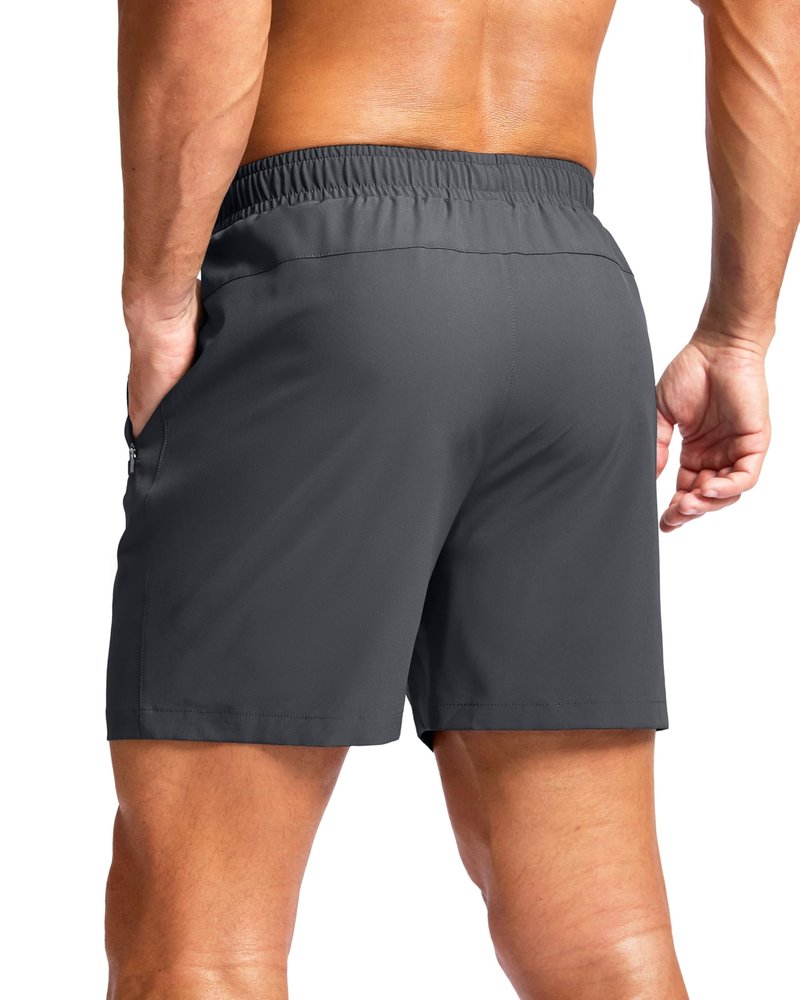 G Gradual Men's Athletic Running Shorts with Zipper Pockets Quick Dry 7"/ 5"/ 9" Workout Gym Shorts for Basketball Hiking(Dark Grey,5XXXL)