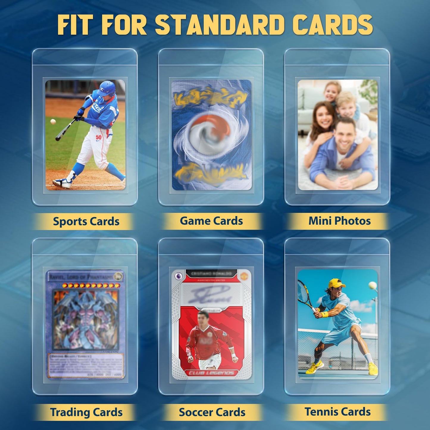 100ct Semi-Rigid Card Holder and 100ct Penny Sleeves, Grading Card Sleeves with 1/2" Lip, Card Submission Kit for PSA BGS SGC, Trading Card Protectors for Grading Sending Collection Storage