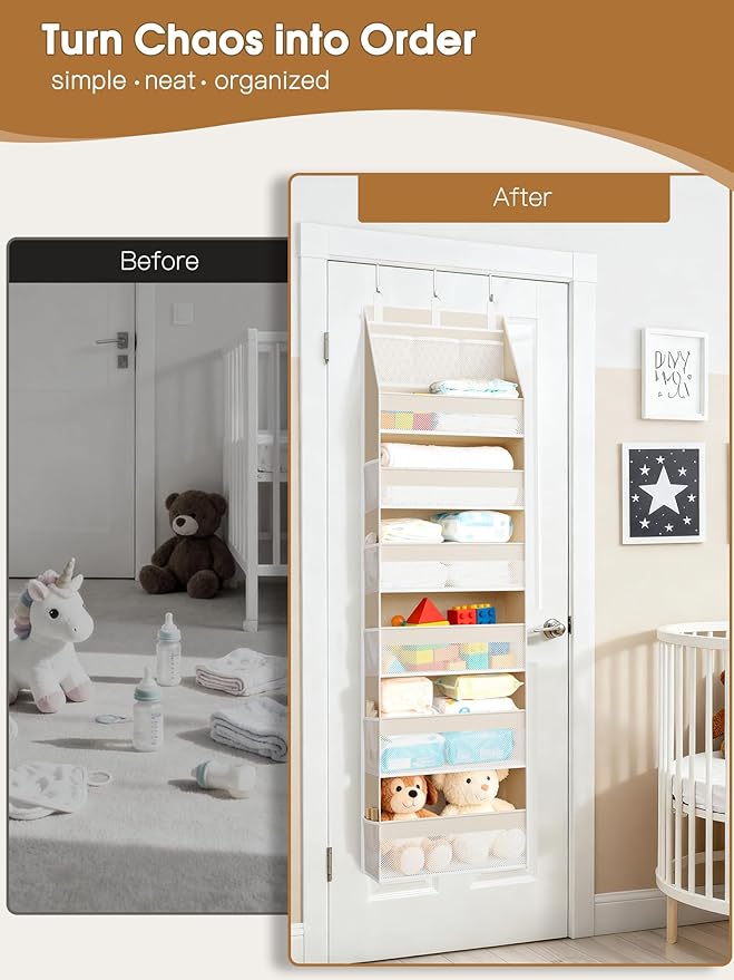 Criusia Over the Door Organizer, 6-Shelf Closet Hanging Storage