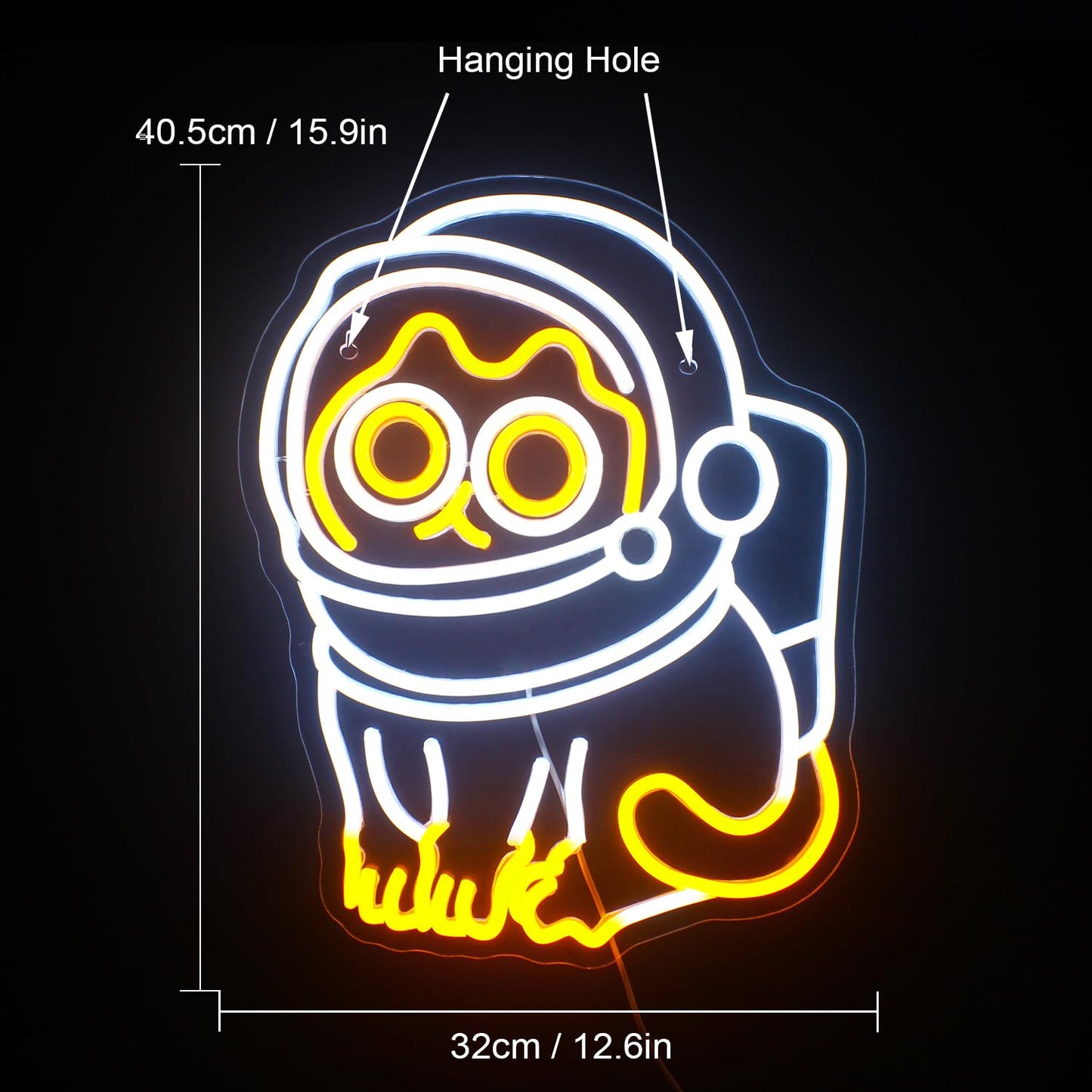 FAXFSIGN Astronaut Cat Neon Sign Led Neon Lights for Wall Decor Bar Light Up Signs for Bedroom Home Beer Bar Club Man Cave Wedding Birthday Party Decorations Gifts