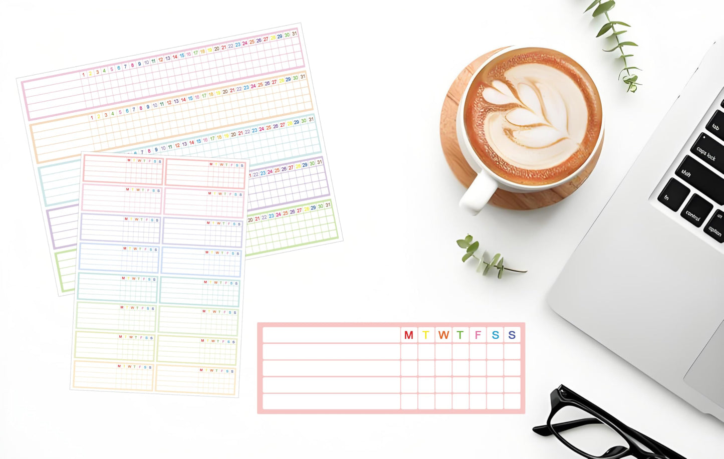 Writable Weekly & Monthly Habit Tracker Stickers,Goals Habits Track Labels for Planners,Scrapbooks,Journa