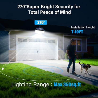Adewalk Solar Lights Outdoor, 2PACK 448 LED Wall-Mounted Flood Light, 3500LM IP65 Waterproof Solar Street Lights with Motion Sensor and Remote Control for Dusk-to-Dawn Illumination