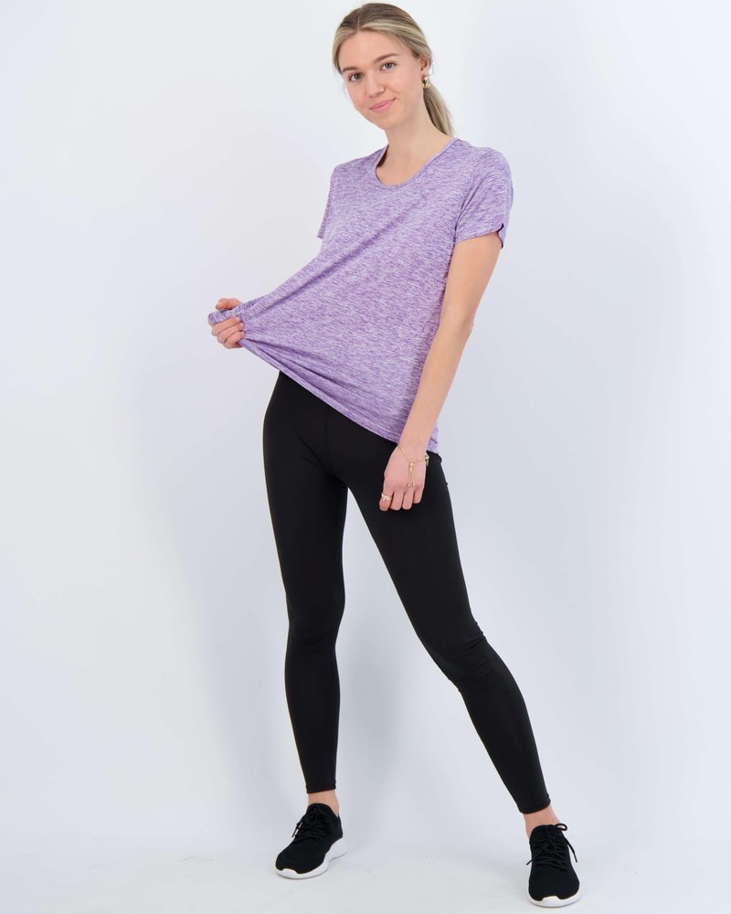 Real Essentials 5 Pack: Women's Short Sleeve T-Shirts Workout Tops Fitness Pilates Gym Activewear Athletic, Set 7, L, Pack of 5