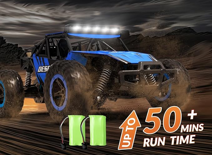 RACENT Remote Control Cars for Adults - 1:16 Scale 20kph Fast RC Truck All Terrain Off-Road Monster Truck for Adults with 2 Rechargeable Batteries (Blue)