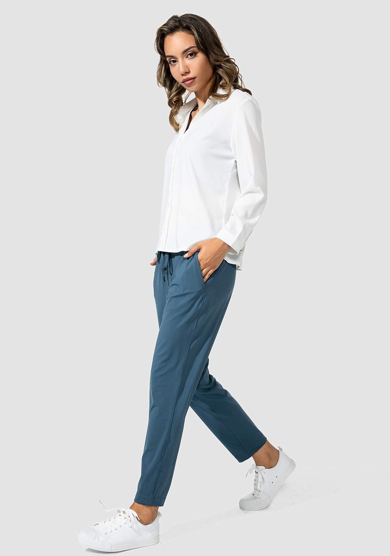 G Gradual Women's Pants with Deep Pockets 7/8 Stretch Sweatpants for Women Athletic, Golf, Lounge, Work (Indigo, Small)