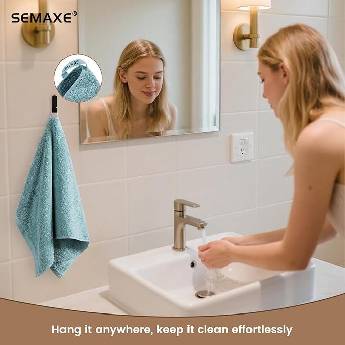 SEMAXE Bathroom Hand Towel, 100% Cotton Towels