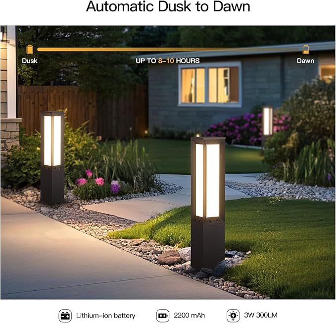 Solar Pathway Light, 31.5" Landscape Path Lights Outdoor Waterproof, Aluminum Driveway Lamp Solar Powered, Dusk to Dawn Walkway Lantern 3000K LED Bollard Lighting for Patio Lawn Garden Sidewalk