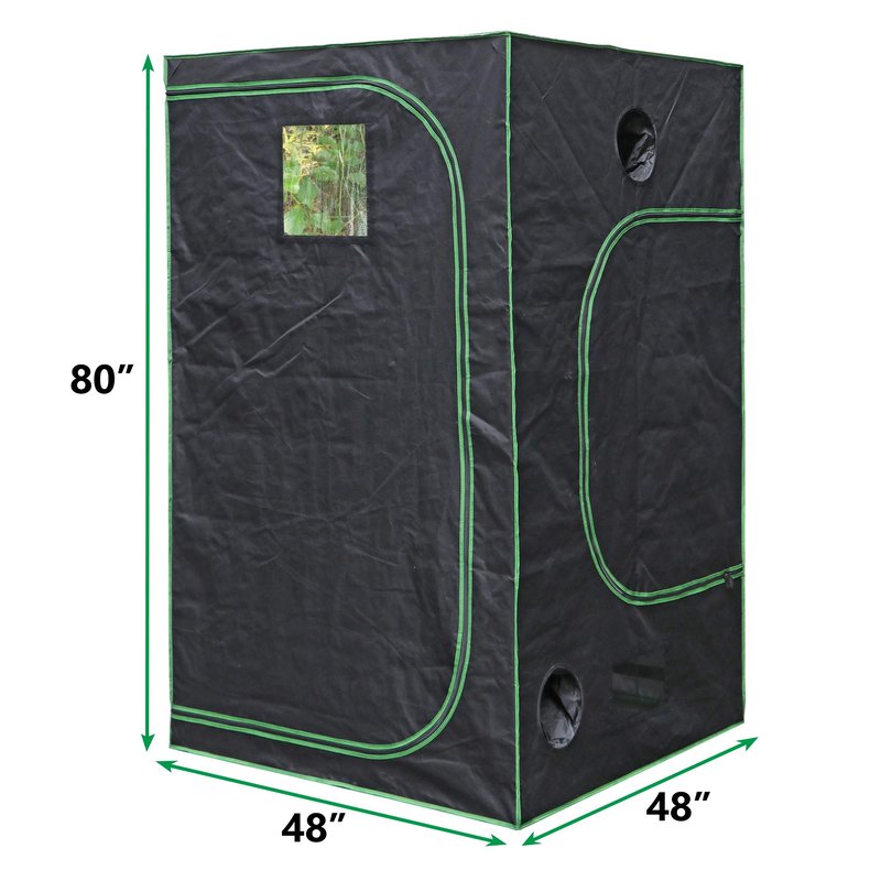HANGKAI Home Grow Tent, Hydroponic Plant Growing Room w/Observation Window and Inner Tool Bag, 600D Highly Reflective Fabric Cover Indoor Grow Room, 48"x48"x80"
