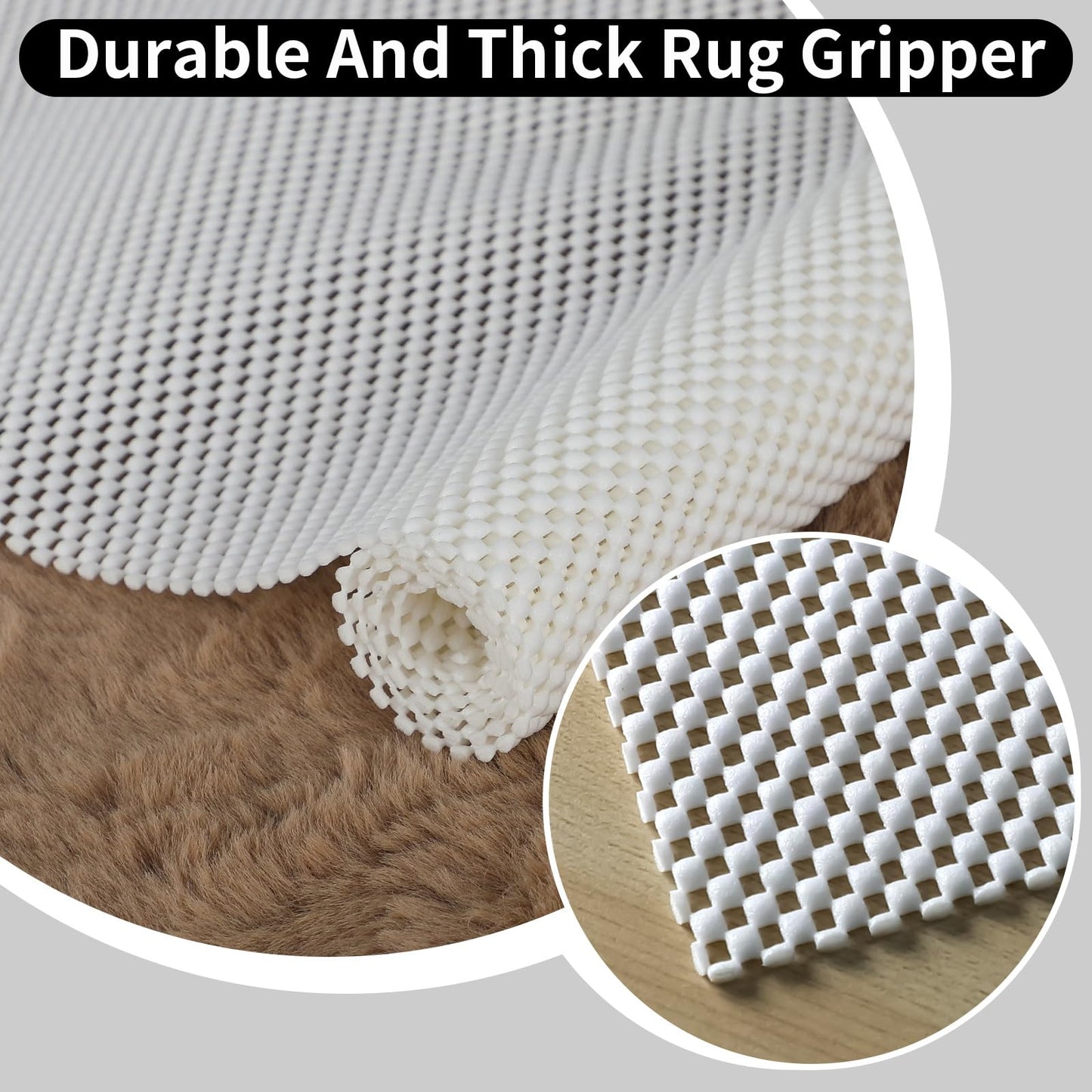 FestiCorp Non Slip Rug Pads 2x3 Ft Non Skid Rug Pad Gripper, Anti-Slip Carpet Rug Mats for Under Rugs and Hard Surface Floors