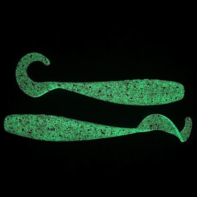 A.M. Fishing Curly Tail Jerkshad 4 Inch Soft Baits Garlic Infused,– 8 Pack – Saltwater & Freshwater Fishing Lures for Bass, Redfish, Snook, and Trout (Toxic Rootbeer)
