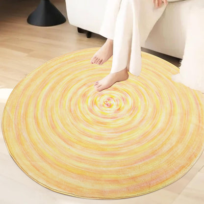 Lacomfy Kids Rug 3.3Ft Round Play Carpet for Boys Girls Bedroom Nursery, Soft Playroom Rug for Toddlers Children, Neutral Modern Abstract Mat for Dorm Bedside Living Room Indoor Decor, Yellow Gradient
