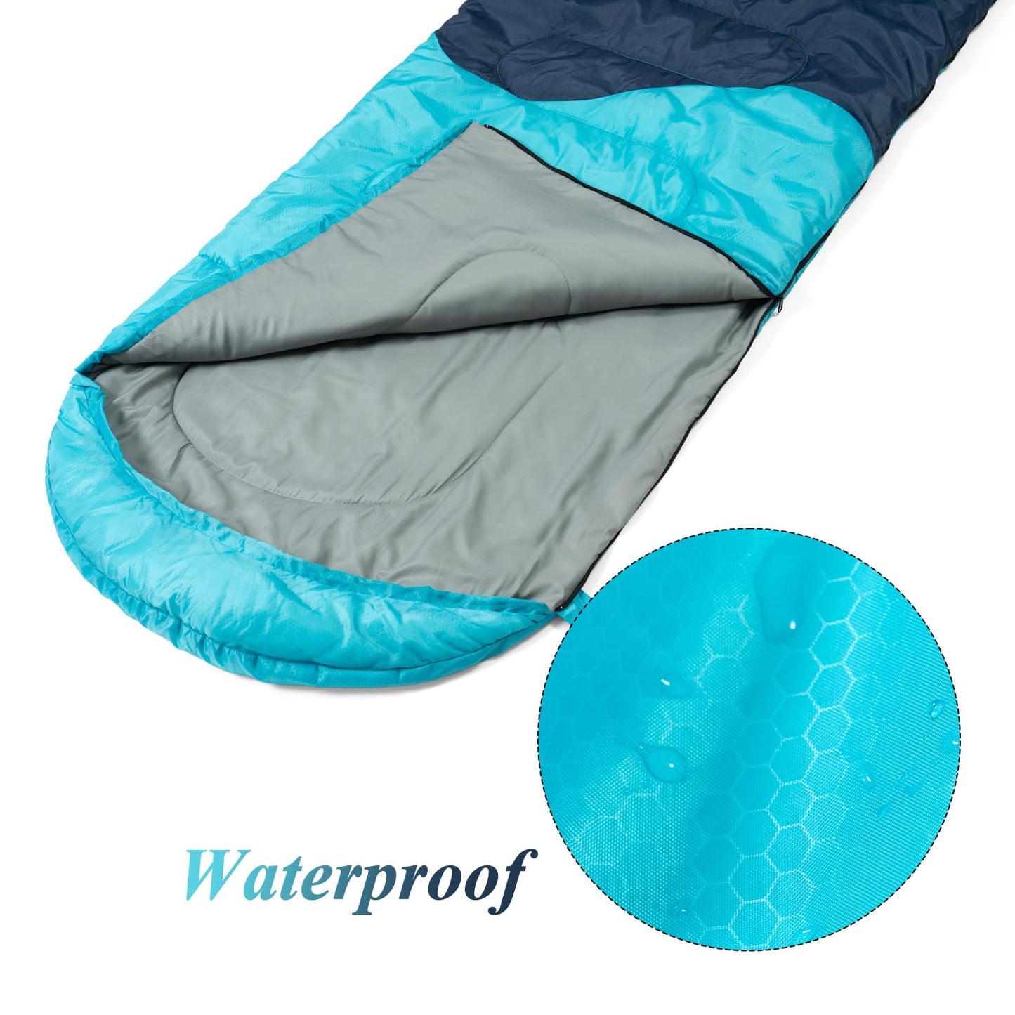 Sleeping Bag - 3 Seasons for Adults Kids Boys Girls Camping Hiking - Warm Cold Weather Lightweight Portable with Compression Bag for Backpacking in Spring, Summer, Fall and Winter
