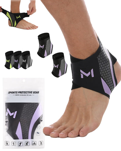 Ankle Brace for Men Women, Adjustable Stabilizer for Sprained Ankle Support, Breathable Low-Profile Lace Up Brace with Straps to Prevent Rolling, for Basketball Running & Sports (Purple*2)