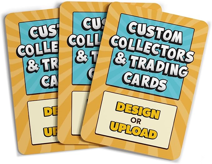 GotPrint Custom Collectors Cards | Add Your Photo Name Stats or Text | Personalized Design | Sports Teams | Baseball | Gaming | Gifts for Kids and Family Rounded Rectangle 2.5” x 3.5” 50 Qty