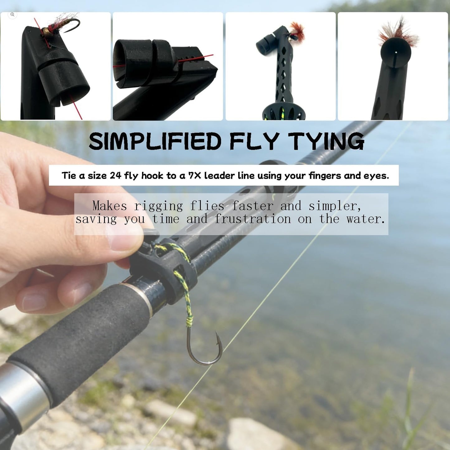 Fly Roost Magnetic Fly Threader, Flys Threader Fishing Anglers Tippet Threaders, Universal Knot Helper Knot Assist for Threading Hooks, Fish Accessory to Easily Rig Small Flies Tippet on Water (2pcs)