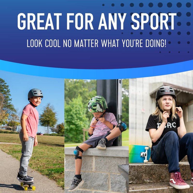 Flybar Bike Helmet- Multi Sport Dual Certified Adjustable Dial, Skateboard Helmet, Roller Skating, Pogo, Electric Scooter, Snowboard, Boys and Girls Kids- Adults Helmets (Blue,S-M)