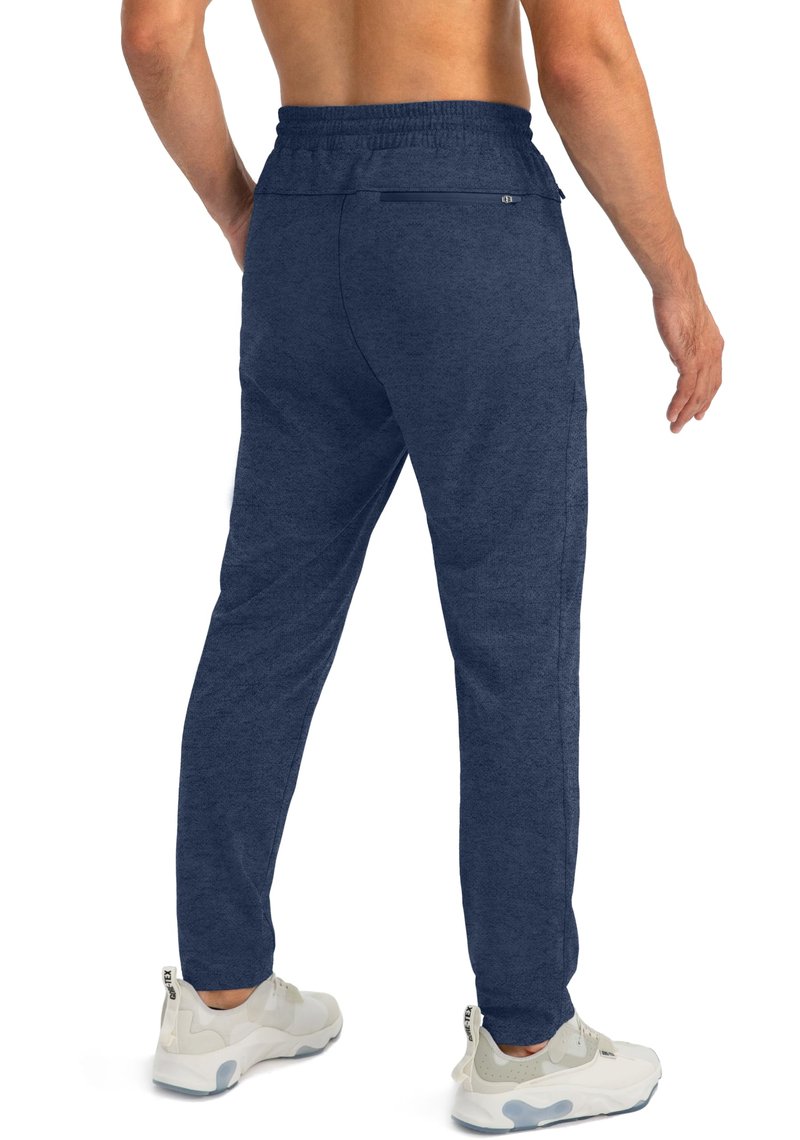 G Gradual Men's Sweatpants with Zipper Pockets Tapered Joggers for Men Athletic Pants for Workout, Jogging, Running (Heathered Academy Blue, X-Large)