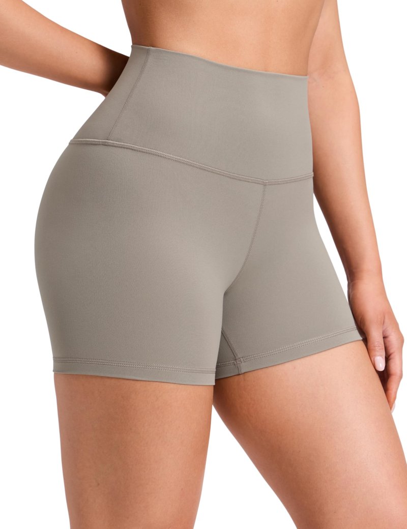 CRZ YOGA Butterluxe Biker Shorts 4'' - High Waisted Booty Workout Volleyball Yoga Womens Spandex Warm Ash Grey X-Large