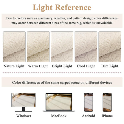 U'Artlines 5x7 Beige Washable Area Rug for Living Room, Soft Fluffy High Low Textured Carpet, Modern Neutral Geometric Non Slip Rugs for Bedroom Dining Room Kids Room