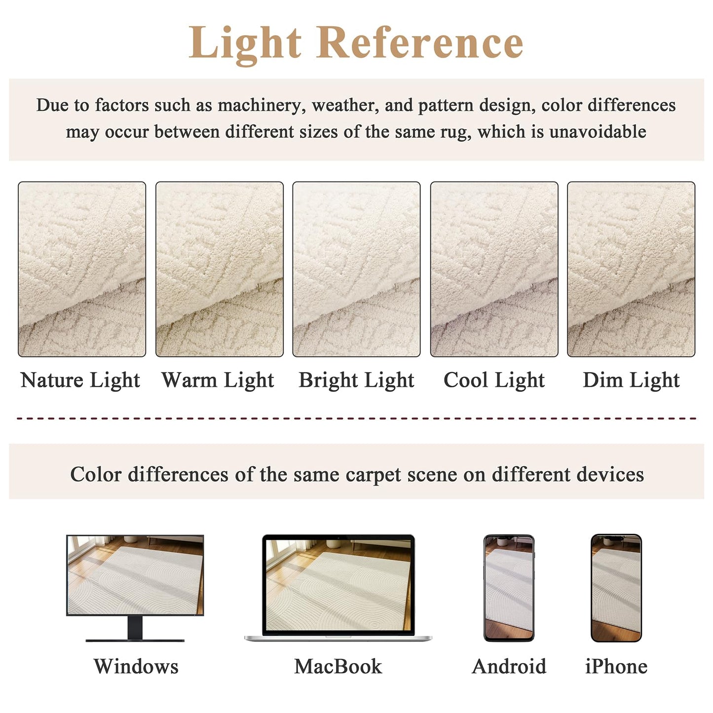 U'Artlines 9x12 Beige Washable Area Rug for Living Room, Soft Fluffy High Low Textured Carpet, Modern Neutral Geometric Non Slip Rugs for Bedroom Dining Room Kids Room