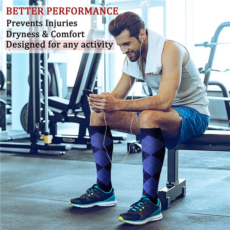 CHARMKING Compression Socks for Women & Men (8 Pairs) 15-20 mmHg Graduated Copper Support Calf Socks are Best for Pregnant, Nurses - Boost Performance, Circulation, Knee High Wide Calf(L/XL, Multi 17)