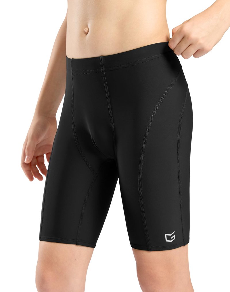 G Gradual Boys Swim Jammers Youth Competitive Swim Team Trunks Quick Dry Stretch Racing Swimsuit Swimming Shorts for Boy(Black,M)