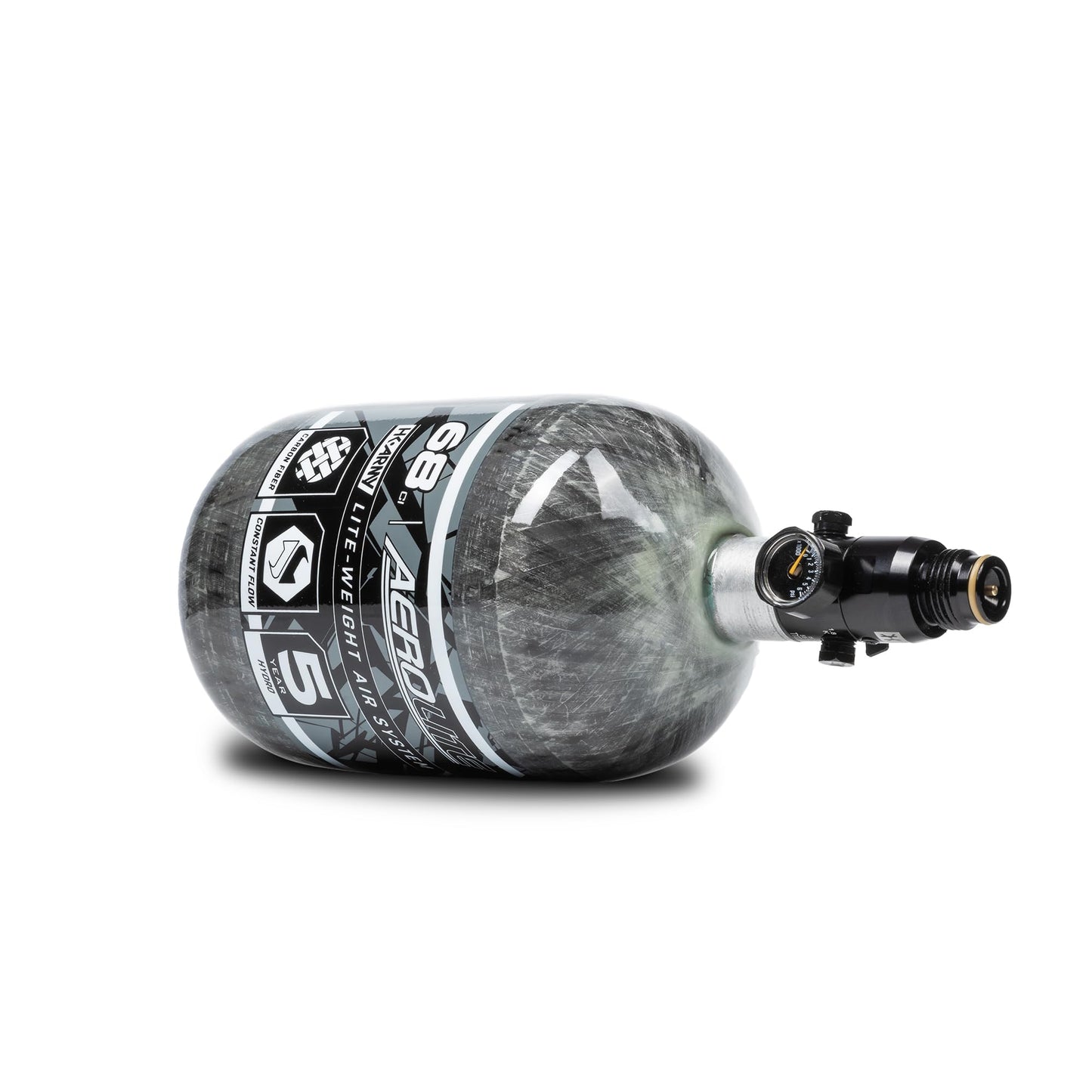 HK Army HSTL HPA Air System - 68ci/4500psi Lightweight Carbon Fiber Tank with 800psi Regulator for Paintball & Airsoft Gear - Clear