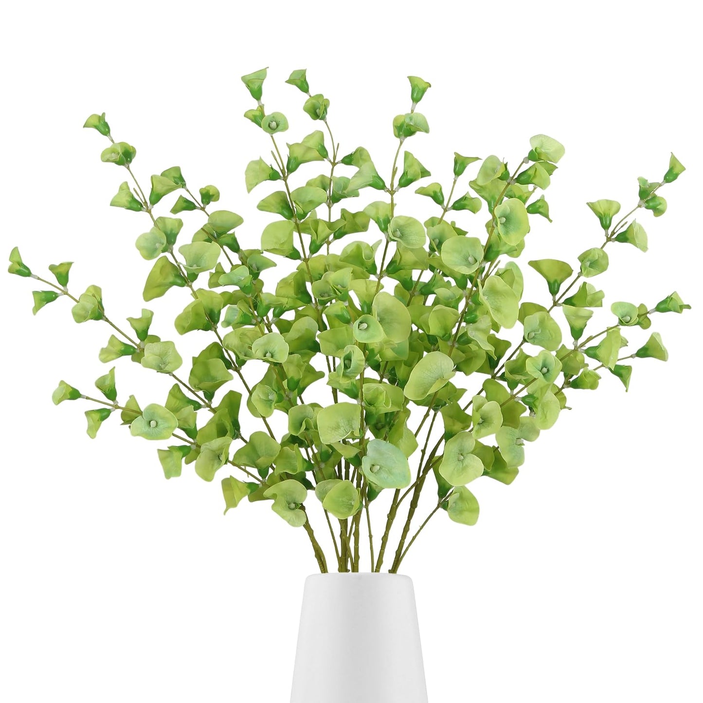 6 PCS Shell Leaf Artificial Flower Bells Grass Flowers Bell of Ireland Artificial Flower 35" Long Stem Greenery Fillers for Vase Wedding Bouquet Home Office Arrangement Indoor Outdoor Decor(Green)