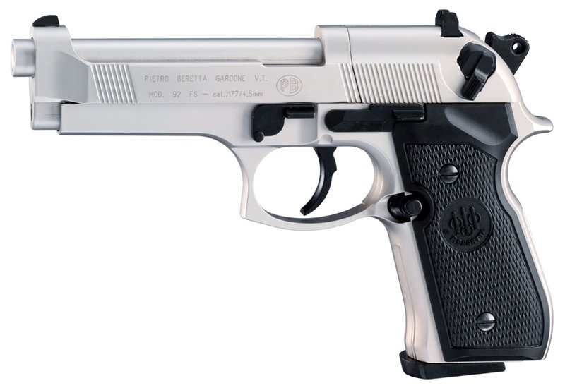 Beretta M 92 FS All Metal .177 Caliber Pellet Gun Air Pistol, Nickel/Black