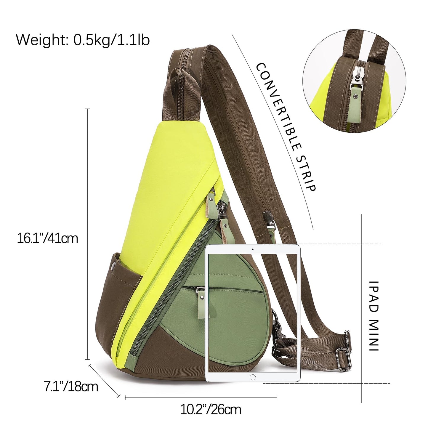 KL928 Nylon Sling Bag - Small Crossbody Backpack Shoulder Casual Daypack Multipurpose Rucksack for Men Women