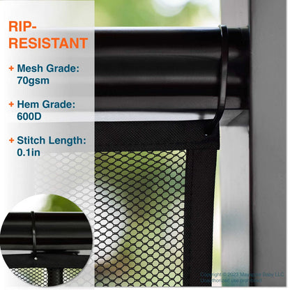 Roving Cove Stair Banister Guard 5ft x 3ft, Railing Safety Net for Baby Proofing, Child Safety Stairway Cover, Balcony Mesh Netting, Ebony Black