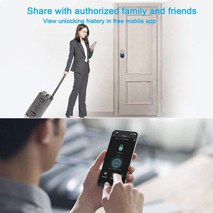 Fingerprint Padlock, Bluetooth Lock, Mobile APP, MEGAFEIS Smart Padlock with Keyless Biometric, Water Resistant, Suitable for Gym, Sports, Bike, School, Fence and Storage(Blue)