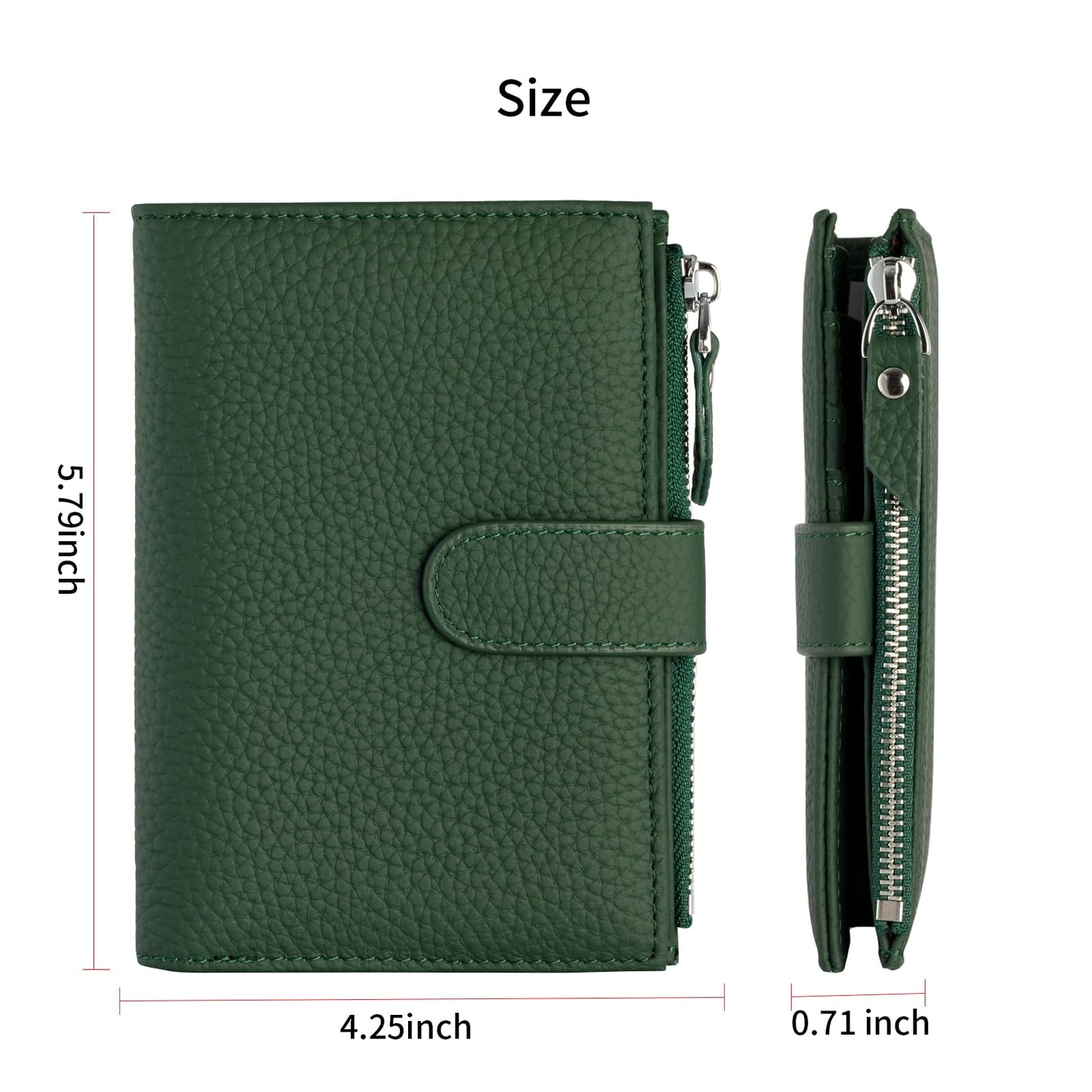 ilovever Passport wallet and Card Slot Combo RFID Blocking Slim Leather Travel Passport Wallet for Men and Women with Zippered Coins Pocket Passport holder, Green