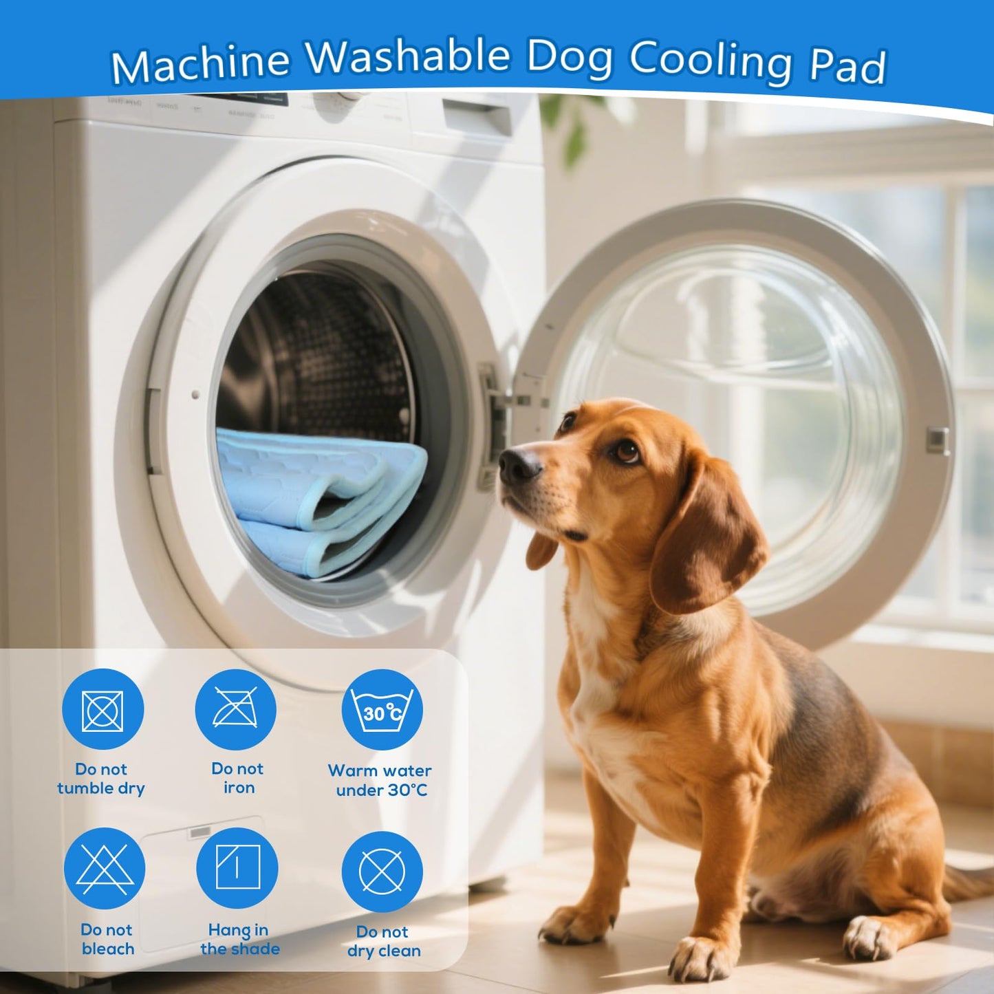 dgdgbaby Arc-Chill Dog Cooling Mat, Non-Slip Washable Portable Cool Pad
