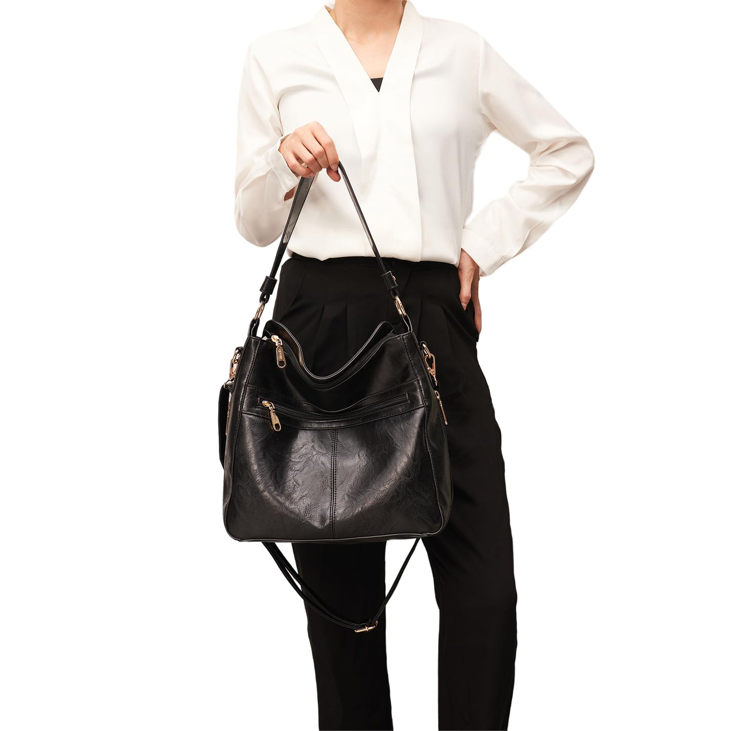 Purses For Women Handbags And Wallet Set Large Hobo Crossbody Bag Ladies Purse Totes 4 PCS Black