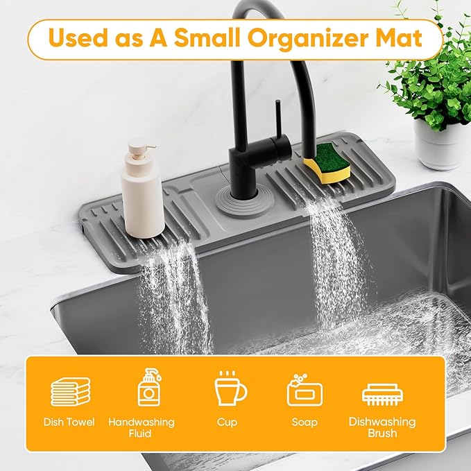 14.6 inch Faucet Mat for Kitchen Sink Splash GuardKitchen Sink Faucet Mat